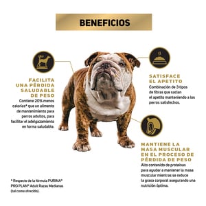 Pro Plan Optifit Reduced Calorie Alimento Seco Light para Perro Adulto Todas las Razas Receta Pollo y Arroz
